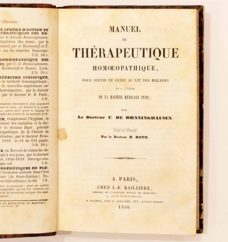 Manuel de thérapeutique homoeopathique,...