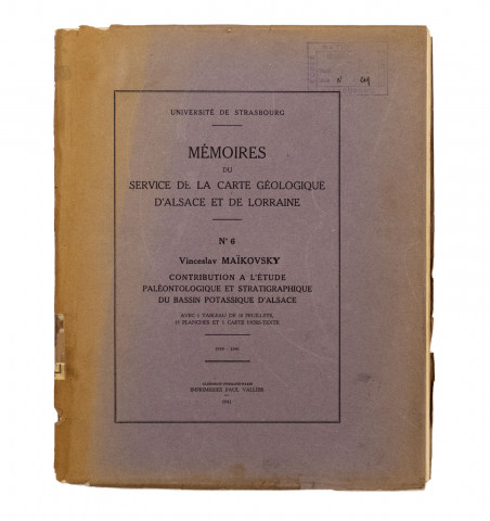 Mémoires du service de la carte géologique d'Alsace et de Lorraine...