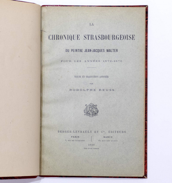La chronique strasbourgeoise du peintre JeanJacques Walter...