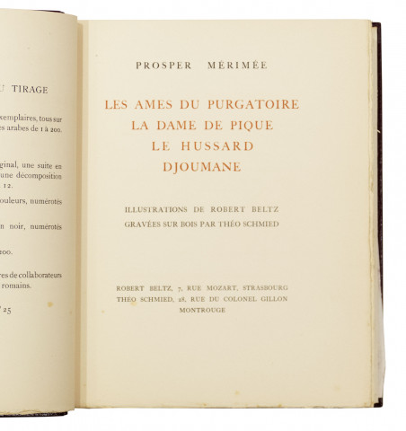 Les âmes du Purgatoire, la Dame de Pique, le Hussard, Djoumane. Illustrations de Robert Beltz