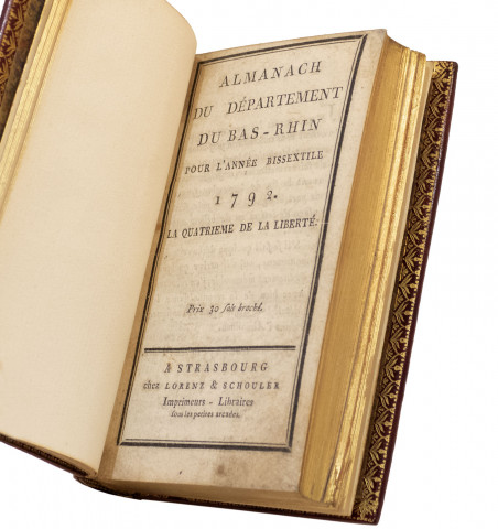 Almanach d'Alsace - Ensemble de 4 Almanachs 1782, 1783, 1788 et 1792.