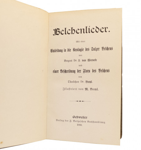 Belchenlieder mit einer einleitung in die Geologie