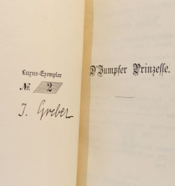 D'Jumpfer-Prinzesse. Schauspiel in 3 Aufzügen in Strassburger Mundart. Mit einer Deckenzeichnung von C. Spindler