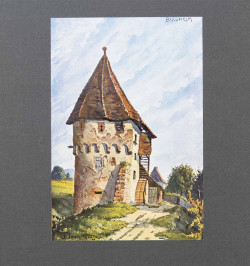 Tours et portes d'Alsace. 12 aquarelles par J.-Jacques Waltz. Préface par Joseph Fleurent.