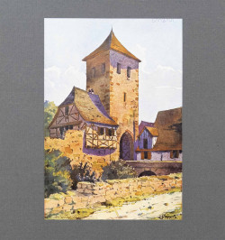 Tours et portes d'Alsace. 12 aquarelles par J.-Jacques Waltz. Préface par Joseph Fleurent.