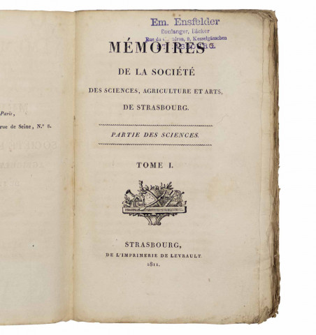Mémoires de la société des sciences, agriculture et arts de Strasbourg.