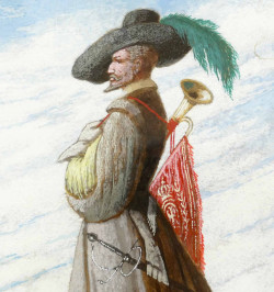 Mousquetaire à la trompette.