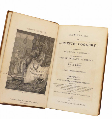 A new system of domestic cookery. Formed upon principes of economy. By a Lady.