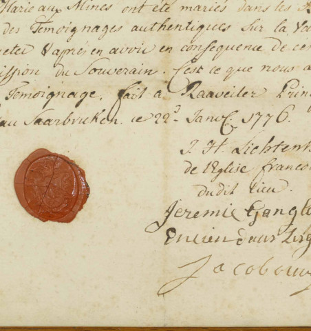 Document/contrat de mariage - Echery - Sainte-Marie-aux-Mines.