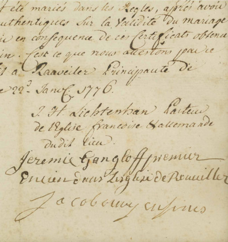 Document/contrat de mariage - Echery - Sainte-Marie-aux-Mines.
