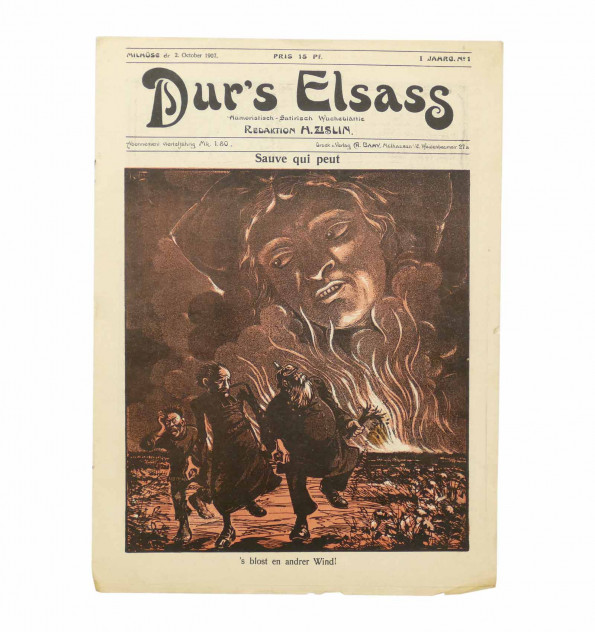 Dur’s Elsass. Humoristisch – Satirisch Wucheblättle. Redaktion H. Zislin. Octobre 1907. N°1. Dur’s Elsass. Humoristisch – Satirisch Wucheblättle. Redaktion H. Zislin. Octobre 1907. N°1.