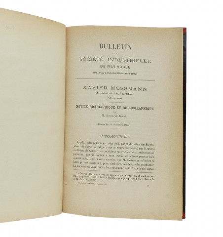 Xavier Mossmann. Archiviste de la ville de Colmar (1821-1893). Notice biographique et bibliographique.
