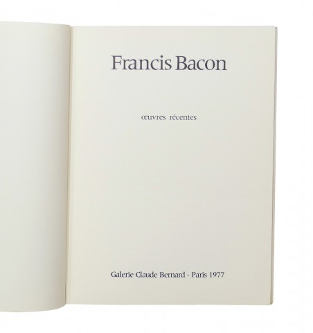 Francis Bacon. Œuvres récentes.