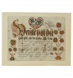 Paire de souhaits de baptême. Cleebourg 1810.
