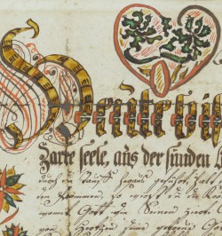 Paire de souhaits de baptême. Cleebourg 1810.