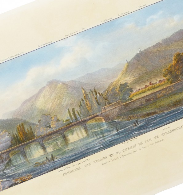 Panorama des Vosges et du chemin de fer de Strasbourg à Bale. Dessiné d