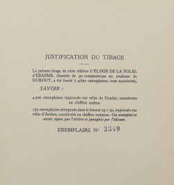Eloge de la folie. Traduit du latin par De Laveaux. Illustrations de Dubout.