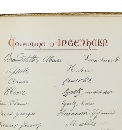 Les habitants de l'Arrondissement de Strasbourg Campagne à leur Sous Préfet Monsieur Armand BLAISOT. 1919.