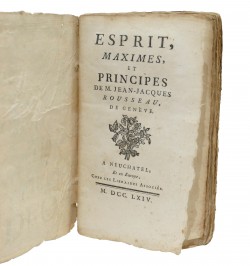Esprit, maximes, et principes de M. Jean-Jacques Rousseau, de Genève.