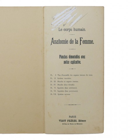 Le corps humain. Anatomie de la femme. Planches démontables et notice explicative.