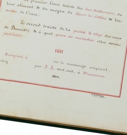 [Manuscrit] L'hydrothérapeutique plumériane ou méthode de guarir les maladies par l'usage des eaux de Plumière.