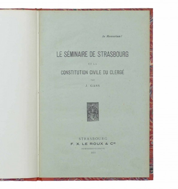 Le Séminaire de Starsbourg et la constitution civile du clergé.