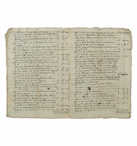 Compte d'apothicaire - Manuscrit de 1642.