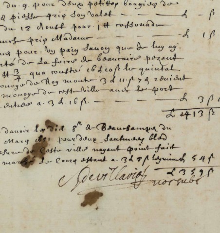 Compte d'apothicaire - Manuscrit de 1642.