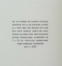 Saisons d'Alsace Année 1952. Réunion des 4 revues.