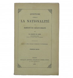 Questions concernant la nationalité des habitants de l'Alsace-Lorraine.