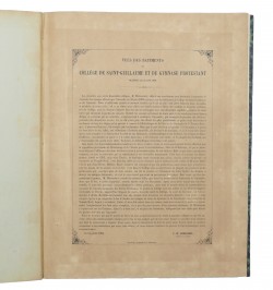 Vues des batiments du collège de Saint-Guillaume et du Gymnase Protestant incendiés le 29 juin 1860.