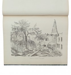 Vues des batiments du collège de Saint-Guillaume et du Gymnase Protestant incendiés le 29 juin 1860.