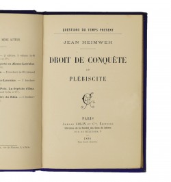 Droit de conquête et Plébiscite.