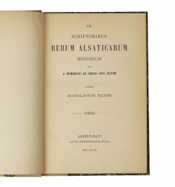 De scriptoribus rerum alsaticarum historicis inde a primordiis ad saeculi XVIII exitum.