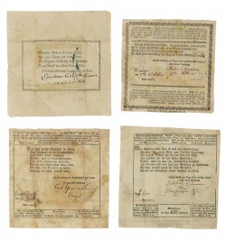 Ensemble de 4 souhaits de baptême allemand 1803-1828.