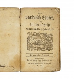 Der patriotische Elsasser, eine Wochenschrift zum Unterricht und Zeitvertreib.