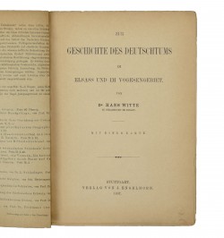 Zur Geschichte des Deutschtums im Elsass und im Vogesengebiet.