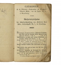 Catalogue de la librairie d'éducation de Frédéric-Charles Heitz.