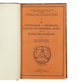 Les subsistances à Strasbourg pendant les premières années de la Révolution française.
