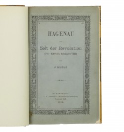 Hagenau zur Zeit der Revolution 1787-1799 (18 brumaire VIII).