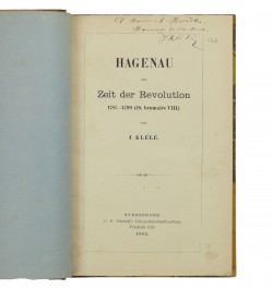 Hagenau zur Zeit der Revolution 1787-1799 (18 brumaire VIII).