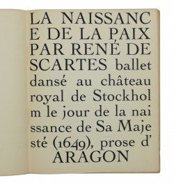 La naissance de la paix.