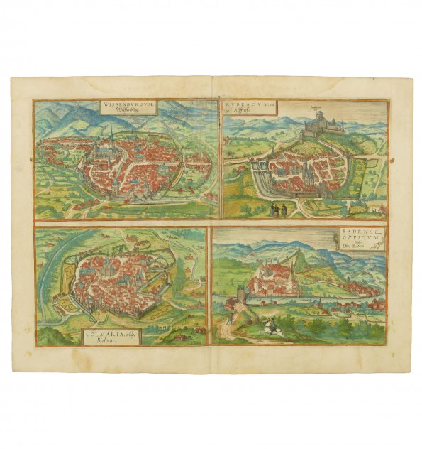 Vues des villes de Wissembourg, Rouffach, Colmar, Baden en 1572. Vues des villes de Wissembourg, Rouffach, Colmar, Baden en 1572.