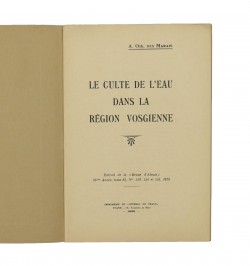 Le culte de l'eau dans la région vosgienne.