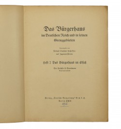 Das Bürgerhaus im Deutschen Reich und in seinem Grenzgebieten.