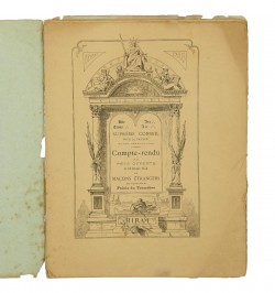 Compte-rendu de la fête offerte le 24 octobre 1878 aux maçons étrangers dans la grande salle du Palais du Trocadéro.