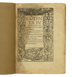 Contenta in hoc libello. Ysidorus de sectis et nominibus haereticorum.