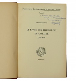 Les listes d'admission à la bourgeoisie de Colmar 1361-1494.
