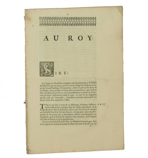 Grand Bailliage de Haguenau. Requête au Roy. Grand Bailliage de Haguenau. Requête au Roy.