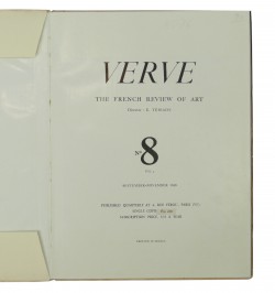 Verve. The French Review of Art. No.8, Vol.2. September-November 1940.